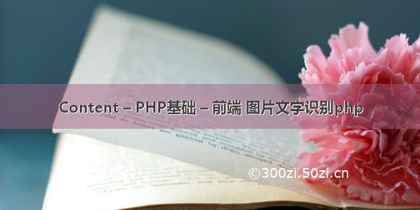 Content – PHP基础 – 前端 图片文字识别php