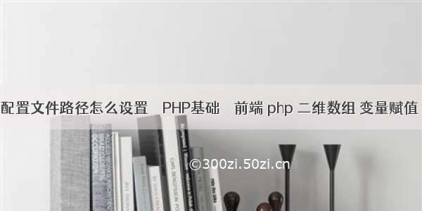 配置文件路径怎么设置 – PHP基础 – 前端 php 二维数组 变量赋值