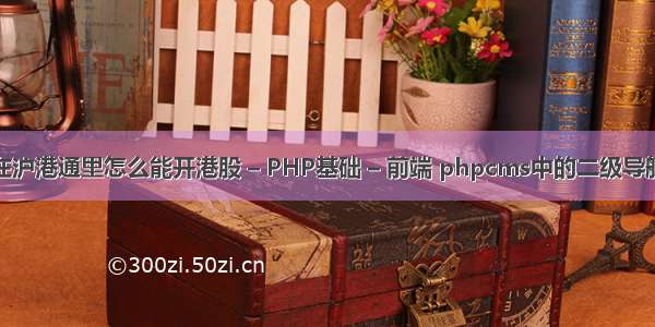 不在沪港通里怎么能开港股 – PHP基础 – 前端 phpcms中的二级导航栏