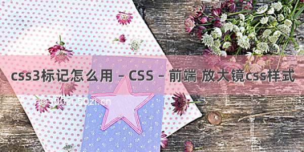 css3标记怎么用 – CSS – 前端 放大镜css样式