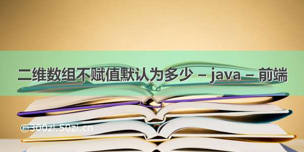 二维数组不赋值默认为多少 – java – 前端