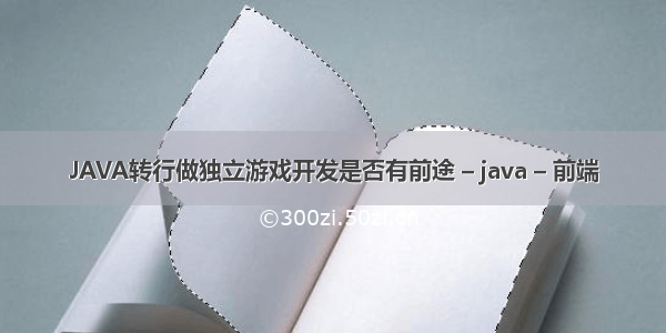 JAVA转行做独立游戏开发是否有前途 – java – 前端