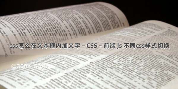 css怎么在文本框内加文字 – CSS – 前端 js 不同css样式切换
