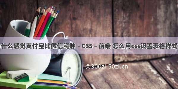 为什么感觉支付宝比微信臃肿 – CSS – 前端 怎么用css设置表格样式表