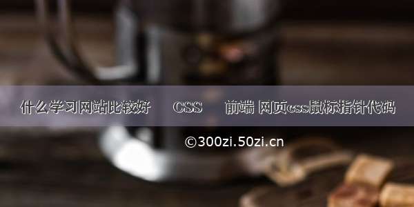 什么学习网站比较好 – CSS – 前端 网页css鼠标指针代码