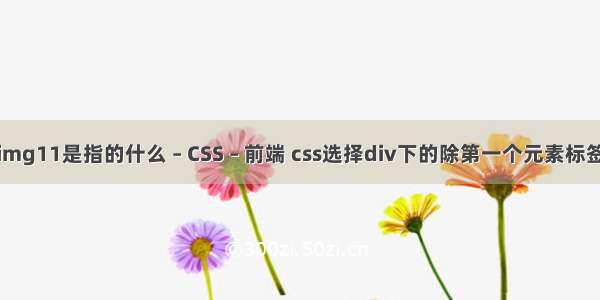 img11是指的什么 – CSS – 前端 css选择div下的除第一个元素标签