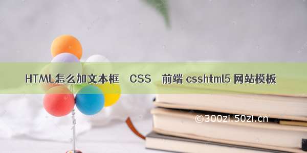HTML怎么加文本框 – CSS – 前端 csshtml5 网站模板