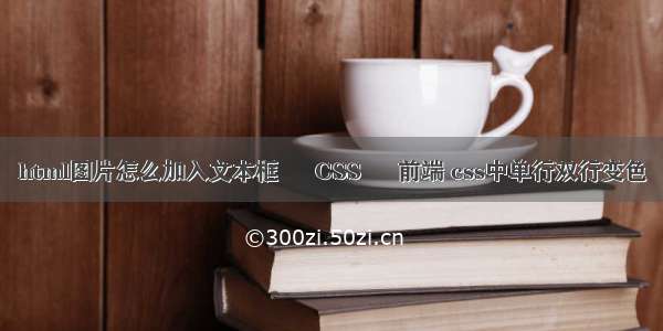 html图片怎么加入文本框 – CSS – 前端 css中单行双行变色