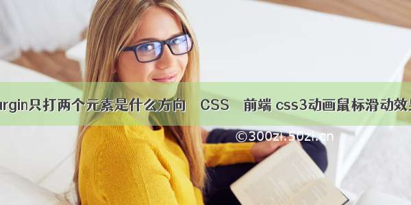 margin只打两个元素是什么方向 – CSS – 前端 css3动画鼠标滑动效果