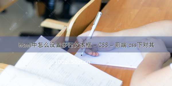 html中怎么设置多行文本框 – CSS – 前端 css下对其