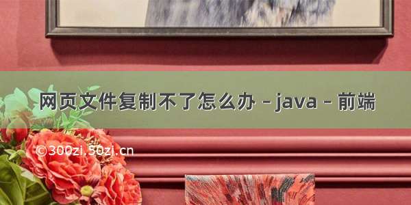 网页文件复制不了怎么办 – java – 前端