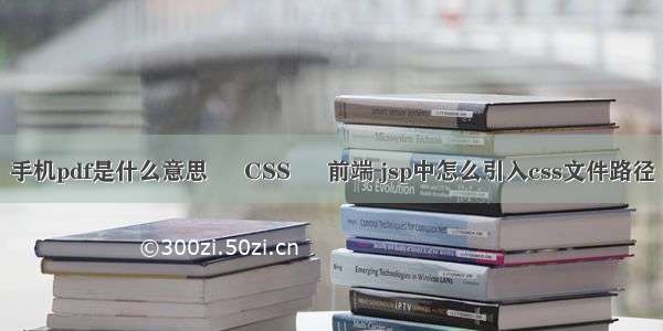 手机pdf是什么意思 – CSS – 前端 jsp中怎么引入css文件路径