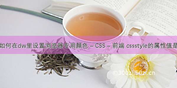 如何在dw里设置浏览器专用颜色 – CSS – 前端 cssstyle的属性值是