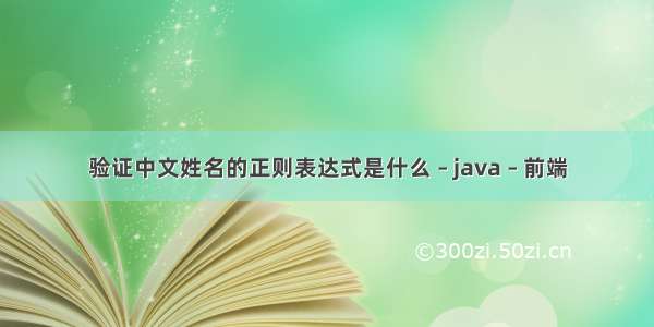 验证中文姓名的正则表达式是什么 – java – 前端