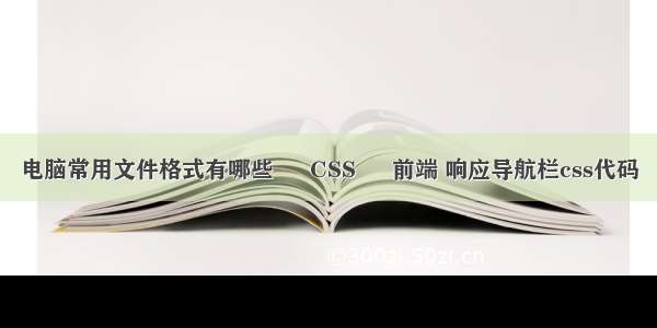 电脑常用文件格式有哪些 – CSS – 前端 响应导航栏css代码