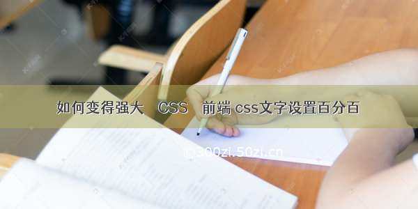 如何变得强大 – CSS – 前端 css文字设置百分百