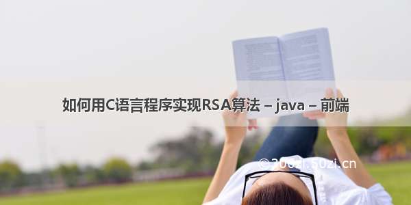 如何用C语言程序实现RSA算法 – java – 前端