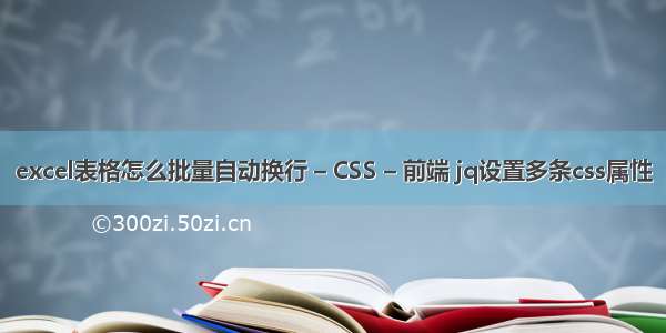 excel表格怎么批量自动换行 – CSS – 前端 jq设置多条css属性