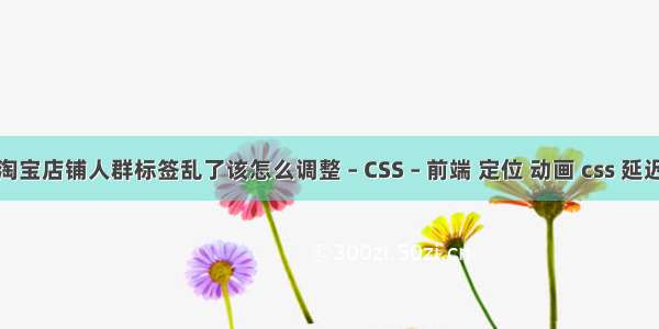 淘宝店铺人群标签乱了该怎么调整 – CSS – 前端 定位 动画 css 延迟