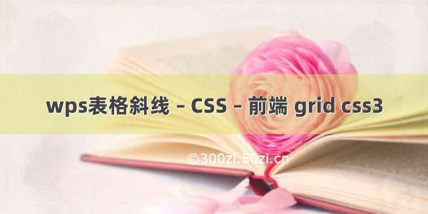 wps表格斜线 – CSS – 前端 grid css3