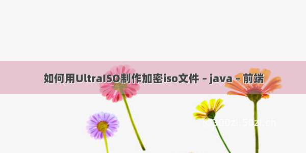 如何用UltraISO制作加密iso文件 – java – 前端