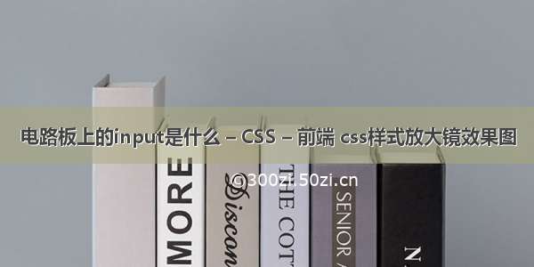 电路板上的input是什么 – CSS – 前端 css样式放大镜效果图