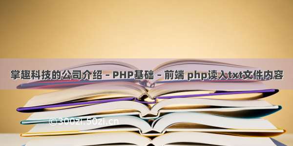 掌趣科技的公司介绍 – PHP基础 – 前端 php读入txt文件内容