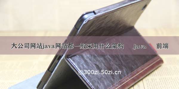 大公司网站java网站都一般采用什么架构 – java – 前端