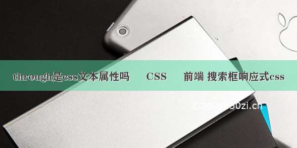 through是css文本属性吗 – CSS – 前端 搜索框响应式css