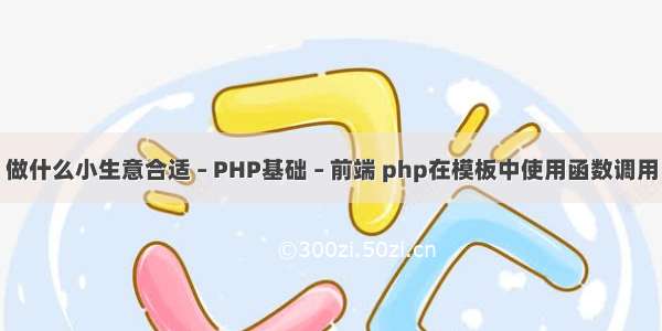 做什么小生意合适 – PHP基础 – 前端 php在模板中使用函数调用