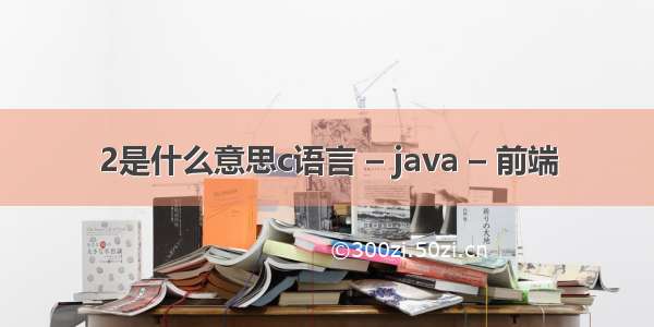 2是什么意思c语言 – java – 前端