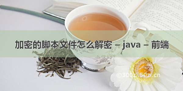 加密的脚本文件怎么解密 – java – 前端