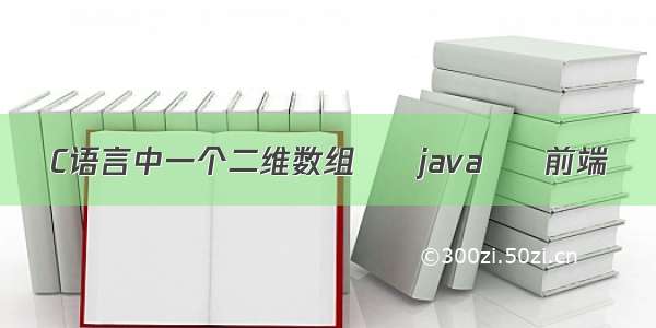 C语言中一个二维数组 – java – 前端