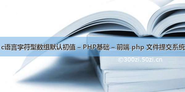 c语言字符型数组默认初值 – PHP基础 – 前端 php 文件提交系统