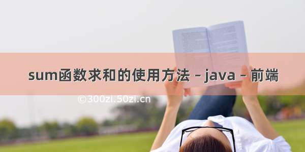 sum函数求和的使用方法 – java – 前端