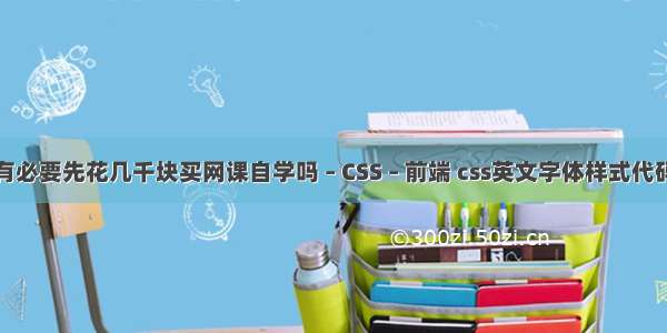 有必要先花几千块买网课自学吗 – CSS – 前端 css英文字体样式代码