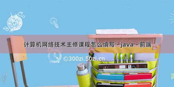 计算机网络技术主修课程怎么填写 – java – 前端