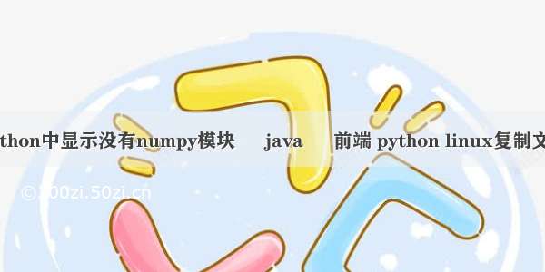 python中显示没有numpy模块 – java – 前端 python linux复制文件