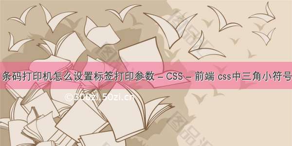 条码打印机怎么设置标签打印参数 – CSS – 前端 css中三角小符号