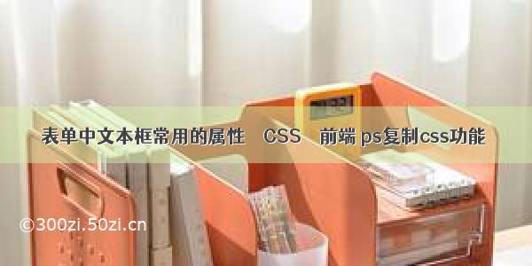 表单中文本框常用的属性 – CSS – 前端 ps复制css功能