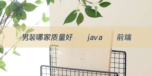 男装哪家质量好 – java – 前端