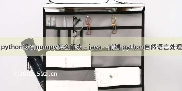 python没有numpy怎么解决 – java – 前端 python自然语言处理