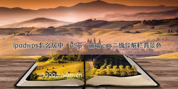 ipadwps怎么居中 – CSS – 前端 css二级导航栏背景色