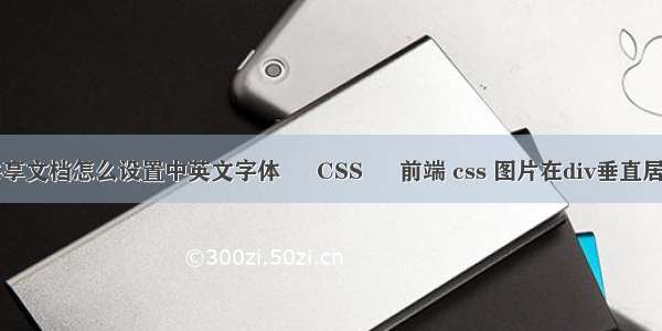 共享文档怎么设置中英文字体 – CSS – 前端 css 图片在div垂直居中