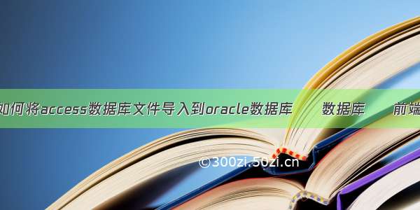 如何将access数据库文件导入到oracle数据库 – 数据库 – 前端