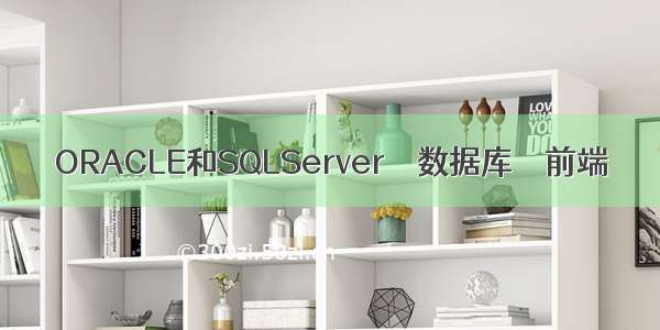 ORACLE和SQLServer – 数据库 – 前端