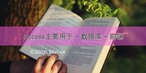 Access主要用于 – 数据库 – 前端