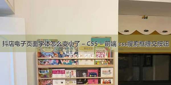 抖店电子页面字体怎么变小了 – CSS – 前端 css搜索框提交按钮