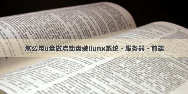 怎么用u盘做启动盘装liunx系统 – 服务器 – 前端