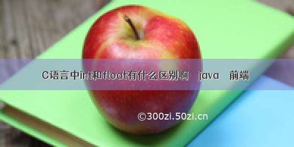 C语言中int和float有什么区别啊 – java – 前端